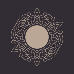Elegant floral monogram design template
