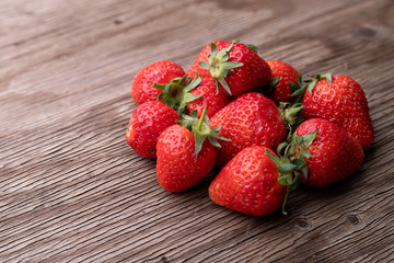 Strawberry on a wooden board