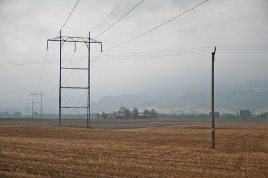 Powerlines and farmland