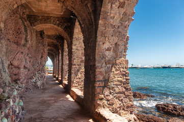 Coastal path at the Chateau de la Napoule in Mandelieu-la-Napoule