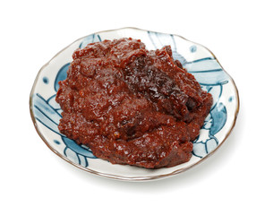 Bean paste on white background