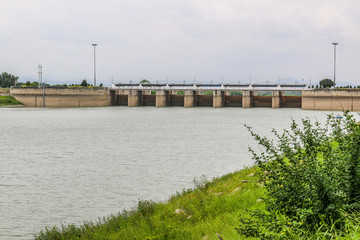 water is waiting for drainage at dam