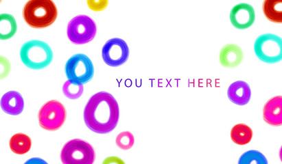 Abstract colorful watercolor donuts and circles