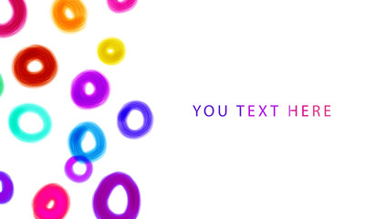 Abstract colorful watercolor donuts and circles