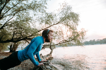 Young sporty caucasian man