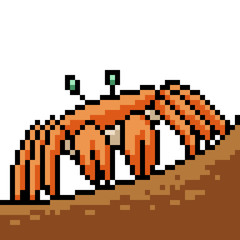 vector pixel art crab