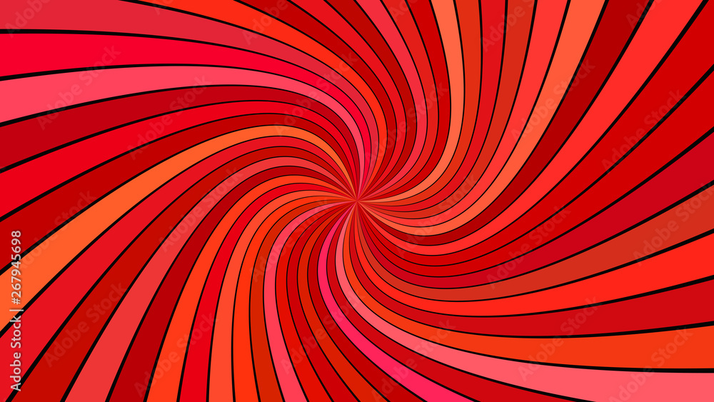 Poster red abstract psychedelic spiral ray stripe background - vector graphic design