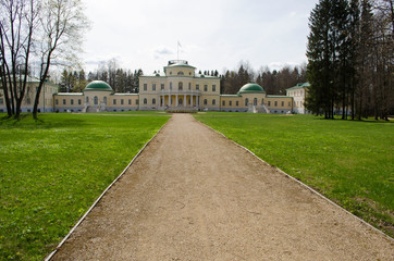 Fototapeta na wymiar View of Stepanovskoe-Volosovo manor of the princely family of the Kurakin located in the village of Volosovo Tver Region Russia
