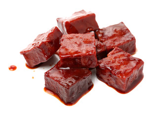 Chinese Fermented Bean Curd (Fu Ru) on white background