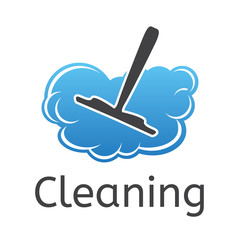 vector logo of cleaning and sweep service