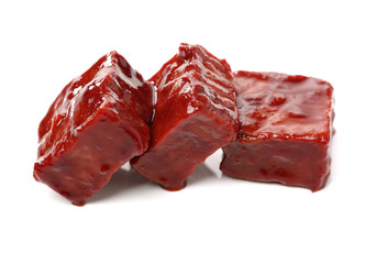 Chinese Fermented Bean Curd (Fu Ru) on white background