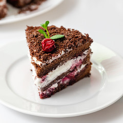 German chocolate cake Black Forest Cake, Schwarzwald pie.