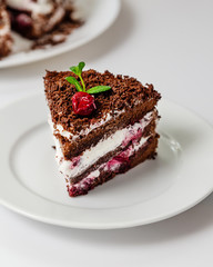 German chocolate cake Black Forest Cake, Schwarzwald pie.