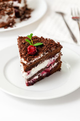 German chocolate cake Black Forest Cake, Schwarzwald pie.