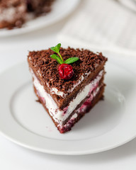 German chocolate cake Black Forest Cake, Schwarzwald pie.