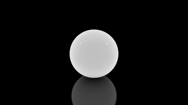 3D rendering of a white ball on a black background from which many white spheres are squeezed out. The idea of fission, chemical reaction, atomic decay. A beautiful illustration of the perfect spheres