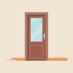 Door icon in flat style