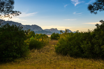 Obraz premium View of mountains in Kemer, Turkey