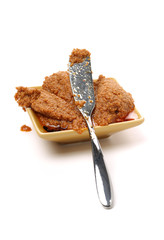 fish roe shrimp paste on white background