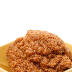 fish roe shrimp paste on white background