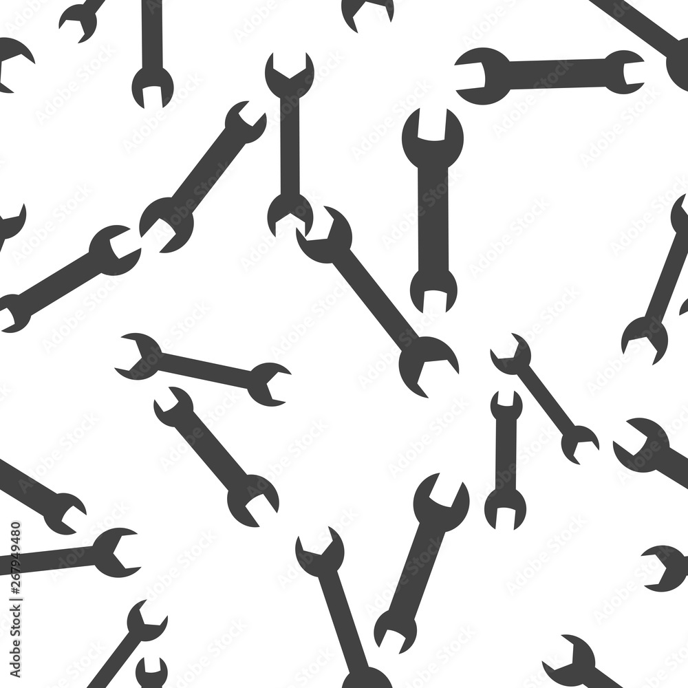 Poster vector image of a wrench. vector icon depicting a wrench seamless pattern on a white background.