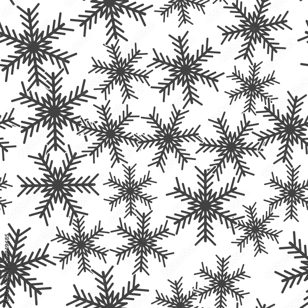 Poster vector image of a snowflake. snow icon. snow in winter seamless pattern on a white background.