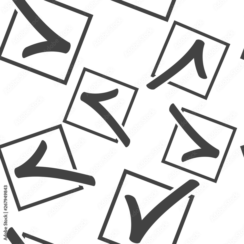 Poster vector check mark icon seamless pattern on a white background.