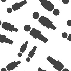  Vector icon of toilet and bathroom. Plate on the door wc seamless pattern on a white background.