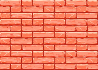 Vector cartoon red bricks pattern for tiling fill