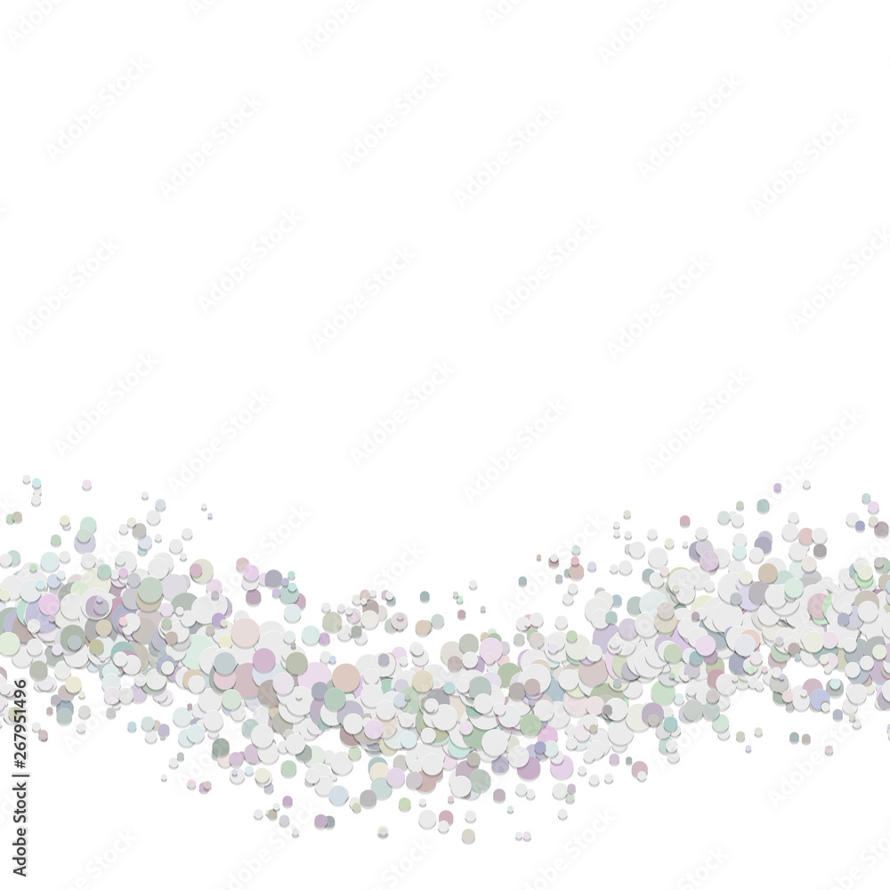 Aufkleber abstract blank wavy confetti background template with dispersed circles - vector graphic design