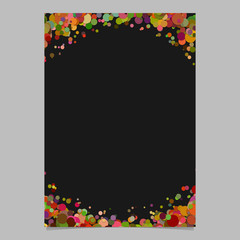 Blank abstract confetti wreath flyer background template with dispersed dots - vector stationery frame design