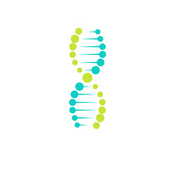 DNA symbol. strand Isolated on white background