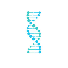 DNA symbol. strand Isolated on white background