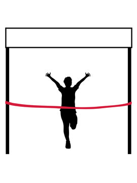 zielgerade zieleinlauf rotes band ziel rennen schnell marathon marathonlauf sport laufen gehen ausdauer gewinner ziel erreichen erster wettrennen wettlauf sprinten joggen hobby clipart silhouette