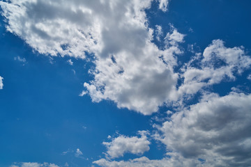 Beautiful sky with fluffy clouds