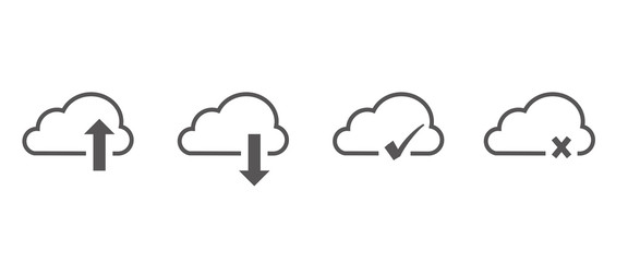 Obraz premium Download upload vector icons set