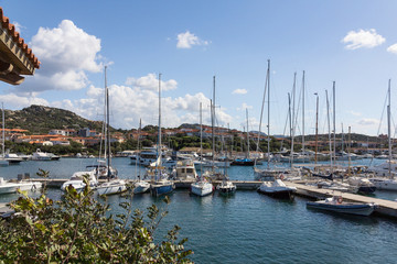 Fototapeta na wymiar View of marina in Porto Rotondo, Sardinia, Italy