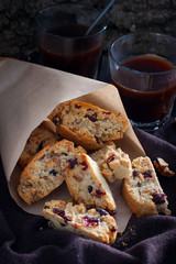 Kantuchini, Italian cookies, selective focus