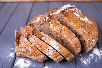 fresh bread with flour