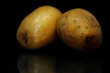 photos of fresh potatoes, ready to be processed into delicious food.
