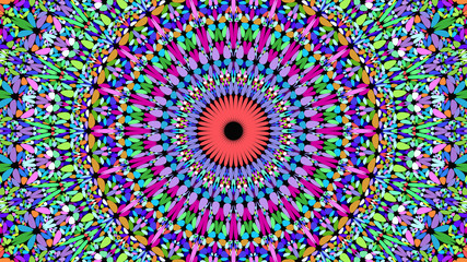 Colorful abstract flower mosaic mandala wallpaper - tribal vector illustration