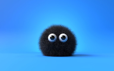3d cute furry monster,3d cartoon character © Jane