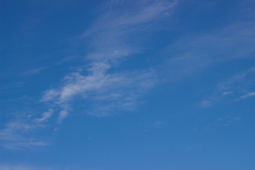 spring blue sky with white fluffy clouds