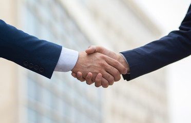 Two business people shaking hands, businessman, hand