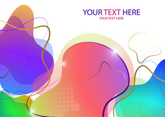 Bright colored abstract dynamic fluid shapes, geometric shapes from stripes on a white background. Screensaver shape design, trendy template. Vector illustration