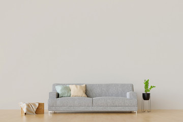 Modernes Wohnzimmer mit Couch und freier Wand