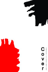 Red and black spots on a white background. Template for printing a cover or poster. Vector illustration of abstract grunge style spots