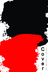 Red and black spots on a white background. Template for printing a cover or poster. Vector illustration of abstract grunge style spots