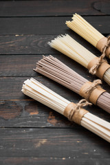 Gluten-free noodles of various kinds.