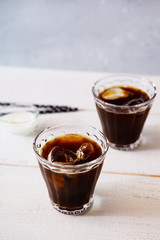 2 glasses of iced coffee